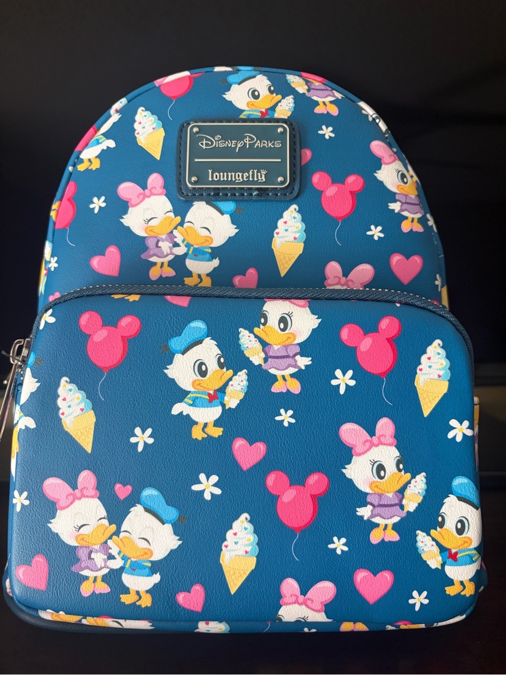 Loungefly Blue Daisy Duck & Friends Mini Backpack with Pink Accents